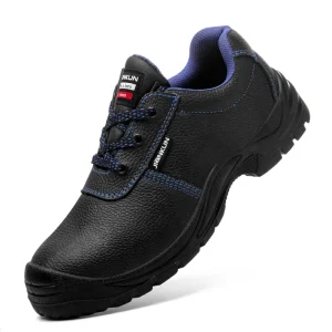 Leather Upper Anti Smashing Anti Puncture Waterproof Insulation Anti Static Men’s Steel Toe Industrial Safety Shoe
