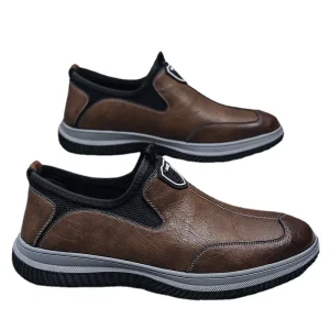 Leather Upper Rubber Out sole Anti slip Waterproof Men’s Soft Flat Leather Walking Loafers Shoes for Man