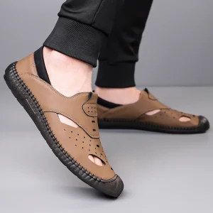 Light Luxury Men’s Casual Shoes Breathable Summer Anti Slip Opening and Closing Lightweight