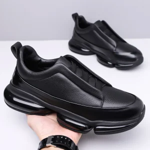 Light Trend Versatile Thick Soled Sports Men’s Breathable Comfortable Fashionable and Casual Leather Shoes