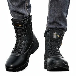 Lightweight Durable Waterproof Winter Tactical Combat Hiking Boots Suitable for Men’s Steel Toed Hiking Shoes