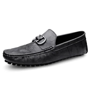 Lightweight Men’s Genuine Cowhide Leather Loafers Shoes Slip-On Business Office Leather Men Shoe