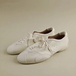 Lightweight White Porcelain Pocket Ballet Slip-On Training Shoes Genuine Leather Flat Women’s Men’s Spring/Summer Work