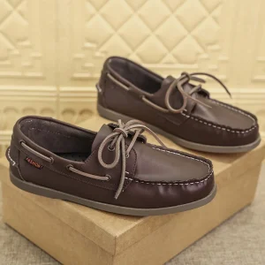 Loafers Fashion Classic Men’s Sailing Style Trendy Bean Shoes Soft Leather Lining Lace up Style Men’s Boat Shoes