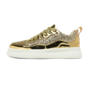 Low Price Sequined Cool Style Niche Men’s Lace up Sneakers Genuine Leather Breathable Outdoor Casual Shoes