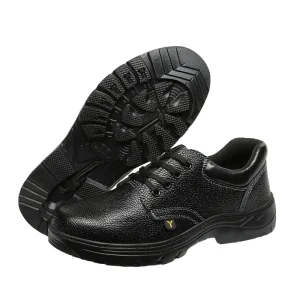Low Priced Black Men’s Steel Toe Safety Shoes Protects Impact Puncture for Factory Construction Sites