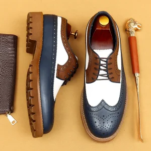 Luxury British Style Men Dress Shoes Oxford Genuine Leather Men’s Business Shoes Big Size Office Shoes