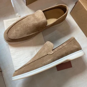 Luxury Design Men’s Sheepskin Flat Loafers High Quality Casual Walking Shoes for All Seasons Fashionable Trend
