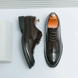 Luxury Italian Walking Style Classic Shoes for Men Genuine Leather Office Dress Shoes Oxfords