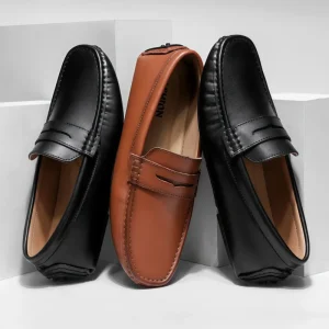 Luxury Large size Spring New Mens Fashionable Casual Trendy Retro Breathable Loafers Slip on Driving Shoes