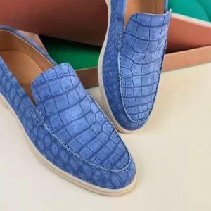 Luxury Men’s 100% Crocodile Leather Business-Casual Shoes Comfortable Footwear with Premium Soft Lining