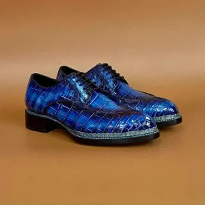Luxury Men’s American Alligator Leather Shoes Hand-Stitched Norwegian Welt Full Leather Outsole Bespoke Quality