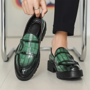 Luxury Men’s Artificial Leather Loafers Italian Style Height Increasing Casual Dress Shoes for Office & Party