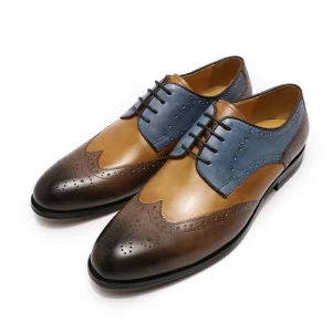 Luxury Men’s Brogue Oxford Wingtip Genuine Leather Dress Shoes