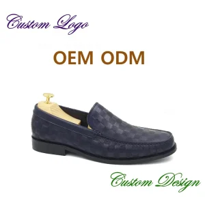 Luxury Men’s Dress Shoes Breathable Leather Slip-On Loafers Closed Autumn Winter EMBOSS Pattern Office Business Formal