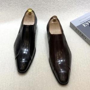Luxury Men’s Genuine Leather Lightweight Pointed Toe Handmade Loafers in Casual Style for Wedding & Party Use