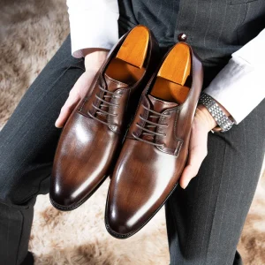 Luxury Mens Leather Business Shoes High Quality Men’s Pointed Oxford Wedding Dress Shoes Gentleman Office Man Shoe