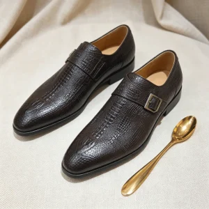 Luxury Men’s Oxford Shoes Genuine Leather Crocodile Embossed Pattern Formal Business Dress Shoes for Wedding Office Tan