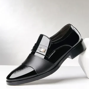 Luxury Men’s Pu Solid Dress Shoes Spring Autumn Winter Wedding Formal Office Slip ons Waterproof Breathable Summer Hollow Rubber