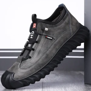 Luxury Men’s Running Shoes PU Stretch Fabric Upper Rubber Outsole Casual Fashion Shock-Absorbent Sweat-Absorbent Lace-Up Toe