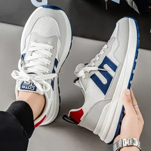 M1853 Men’s Shoes New Summer Style Mesh Breathable Versatile Casual Sports Shoes Men’s Running Thick Soled Student Shoes