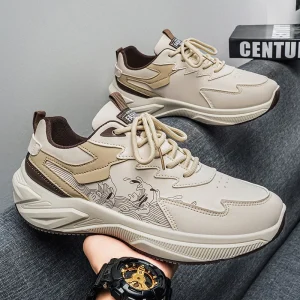 M516 Men’s Sneakers Spring Leather Waterproof Sports Shoes Thick Soled Height Increasing Casual Student Sneakers