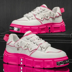 M6111 European Style Men’s Shoes Spring Studded Height Increasing Fashion Sneakers Original Niche Design Trendy Casual Shoes