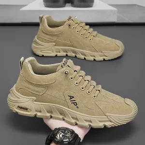M855 Men’s Sneakers Breathable Casual Running Walking Shoes Anti-Slip Rubber Sole PU Leather Outdoor Sports Shoes