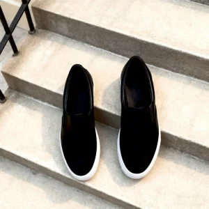 MENS Casual Genuine Leather Breathable Solid High Cushioning Fashion Shoes Slip-On Design for Everyday