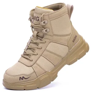 MGN 211 Men’s High Cut Steel Toe Safety Boots Breathable Light Weight Anti-Smashing Safety Working Shoes Chaussure De Sécurité