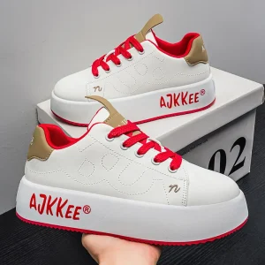 MK303 Men’s Shoes Soft Sole Lightweight Trendy Versatile Casual Sneakers Youth Sports Thick Sole Height Increasing White Shoes