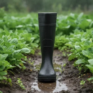 MSZ 37 Men’s Long Rain Boots Waterproof Anti Slip PVC Black Winter Summer
