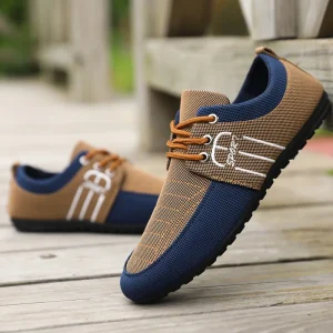 Manufacturer Custom Logo Snesker Men’s Canvas Shoes Comfortable Breathable Meshi Anti-Slip Work Casual Walking Sneaker