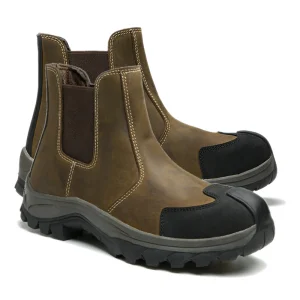 Manufacturers High Quality Welding Steel Toe Flip Fur Leather Security Men’s Boots Safety Shoes Work