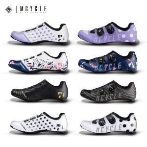 Mcycle Racing Cycling Shoes Double Buckle Clipless Design Antibacterial Bicycling Shoes For Road Bike & MTB Carbon Material