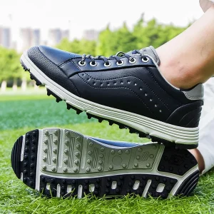 Men Big Size 39 48 Lightweight Spike Waterproof Breathable Microfiber Upper Rubber Outsole All Season Golf Shoes