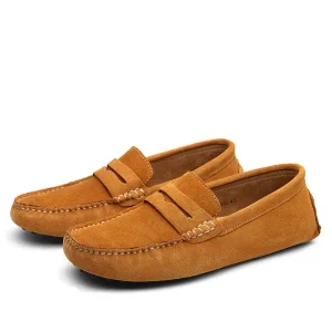 Men Casual Shoes Classic Original Suede Leather Penny Loafers Slip on Flats Male Moccasins Peas Shoes