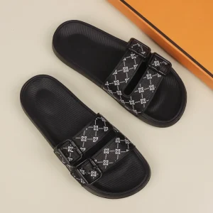 Men Double Strap Buckle Sandals Light Durable EVA Sole Comfort Slippers Retro Design Summer Indoor Home Daily Sandals