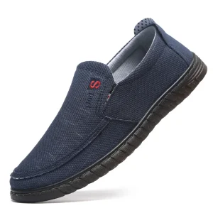 Men Flat Casual Canvas Shoes Slip on Shoes for Man