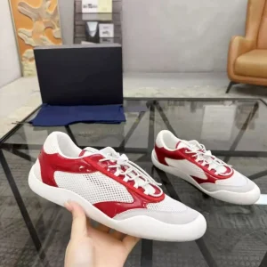 Men Leather Breathable Soft Mesh Casual Running Sneakers Low-Top Patchwork Elastic Lace Comfortable Walking Tennis Shoes
