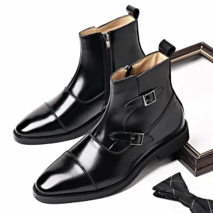 Men Leather Dress Shoes Boots Custom Chelsea Pour Homme Italian Chelsea Boots