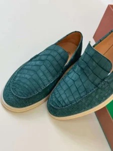 Men Luxury Genuine Nile Crocodile Suede Leather Loafers Handmade Custom Retro Casual Dress Slip-On Loafers for Business Party