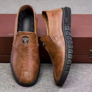 Men PU Leather Shoes Casual Soft Soled Breathable Walking Shoes