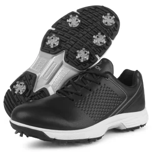 Men Professional Golf Shoes Spiked Leather Training Sport Big Size Golf Shoes