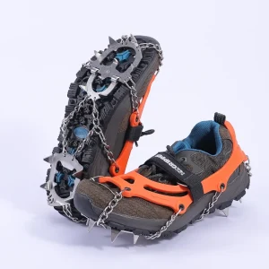 Men Sports Shoes Crampons Ice Cleats Traction Snow Grips for Climbing Mountaineering