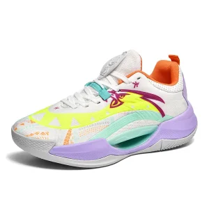 Men and Women Basketball Shoes with Luminous MD Rubber Bottom for Autumn Training and Competitions Mesh Insole