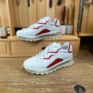 Men’s 100% Crocodile Leather Casual Sports Shoes with Air Cushion Sole Personalized Customization