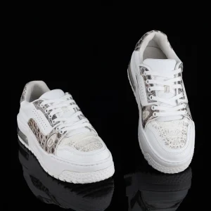 Men’s 100% Crocodile Leather Skin Sneakers Casual Air Cushion Platform Shoes
