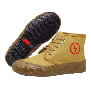 Men’s 5KV 10KV Insulated Canvas Work Shoes Anti Slip Rubber Sole Wear Resistant Safety Footwear for Electricians Construction