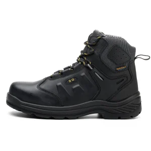 Mens 6 inch Steel Toe Cow Leather Industrial Safety Shoe Men’s ESD Construction Protective Security Work Shoe Boot
